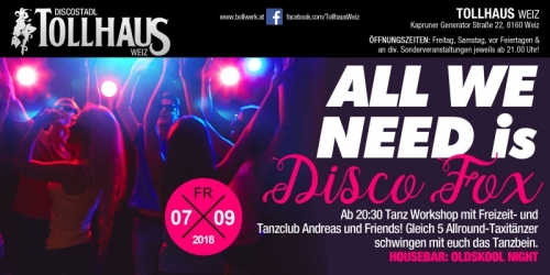 Tollhaus Fr. 7.9. um 20.30 mit Freizeit u Tanzclub Andreas uFriends u 5AllroundDancer beides jeden 1.Freitag im M. +436644512100